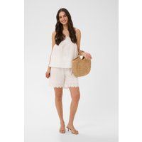 Locker sitzende Shorts mit Lochstickerei