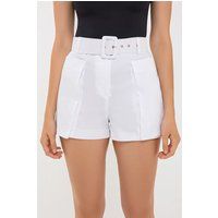 High-Waist Baumwollshorts mit Gürtel