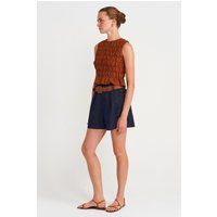 Maßgeschneiderte Krepp-Shorts mit Gürtel