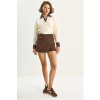 High-Waist-Minishorts mit Tasche