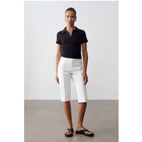 Hochtaillierte Gerade Capri-Shorts