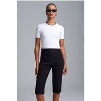 Hochtaillierte Gerade Capri-Shorts