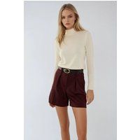 Hochtaillierte strukturierte Mini-Shorts
