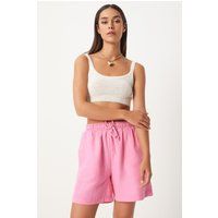 Locker geschnittene Baumwollshorts mit hoher Taille