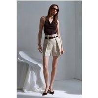 Hochtaillierte Tailored-Shorts aus Leinenmix