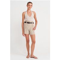 Maßgeschneiderte Krepp-Shorts mit hoher Taille