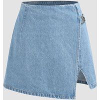 High-Waist Denim-Skort mit Asymmetrie