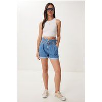 High-Waist Mom-Shorts mit Bundfalten