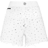 High-Waist Hotpants mit Strassbesatz