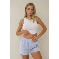 Lässige gestreifte Shorts mit Kordelzug