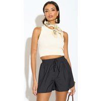 High-Waist-Shorts mit elastischem Tunnelzug