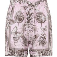 Seidenshorts mit Schmetterlings-Tattoo-Print