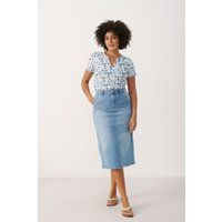 Denim-Midirock in A-Linie