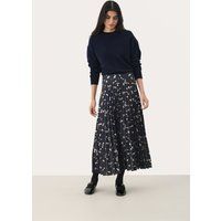 Plissierter Midirock mit Folienprint
