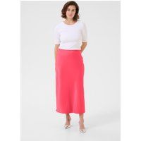 Eleganter hochtaillierter Satin-Maxirock