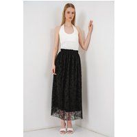 Blumiger A-Linien-Maxirock mit hoher Taille