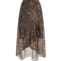 Asymmetrischer Rock mit Schlangenprint
