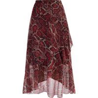Python-Print Midirock mit asymmetrischer Rüsche