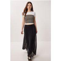 Fließender Chiffon-Maxirock mit hoher Taille