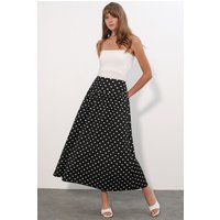 Polka-Dot Maxirock mit hoher Taille