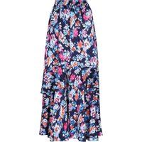 Gestufter Maxirock mit Blumenmuster