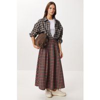 Eleganter High-Waist Plissee-Midi