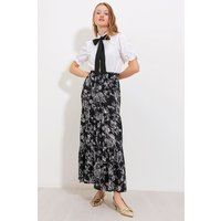 Gestufter Maxirock mit Blumenmuster