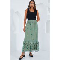 Eleganter Floral-Maxirock mit hoher Taille