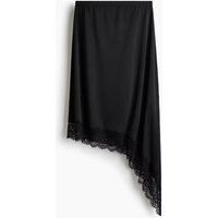 Asymmetrisches Satin-Midi mit Spitze