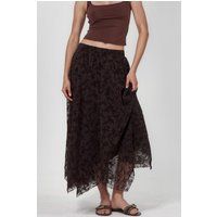 Eleganter Midi-Rock mit floraler Spitze