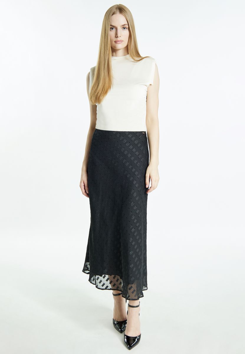 Eleganter gemusterter Midi-Rock