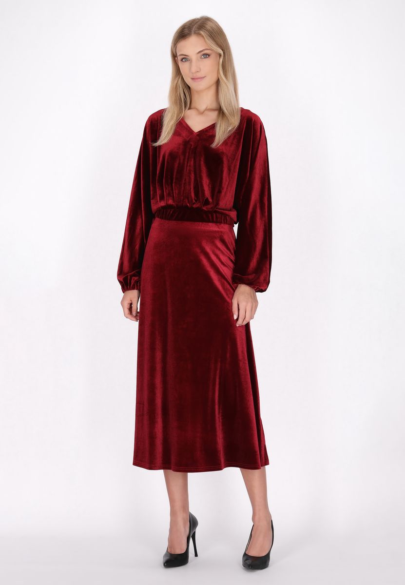 Eleganter A-Linien-Midirock aus Samt