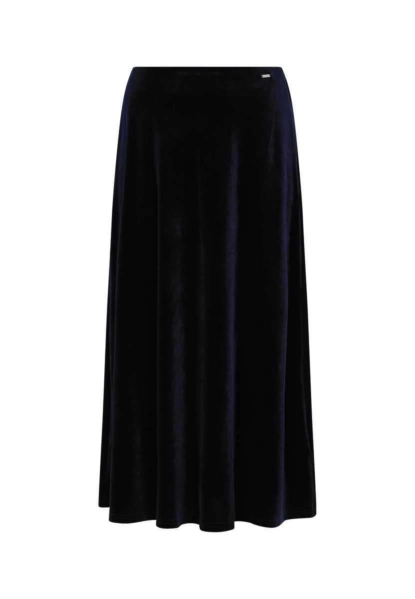 Eleganter Samt-Midirock in A-Linie