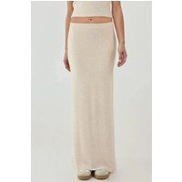 Elastischer strukturierter High-Waist Maxirock