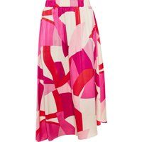 Satin-Midirock mit geometrischem Print