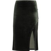 Eleganter Samt-Midirock mit Schlitz