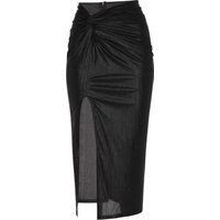 Eleganter geraffter Midirock mit Knotendetail
