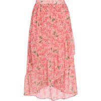 Luftiger Midirock mit Blumenmuster und Rüschen