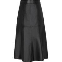 Elegant ausgestellter Leder-Midirock