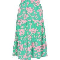 Gestufter A-Linien-Midirock mit Blumenmuster