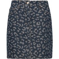 Jeans-Minirock mit Leopardenmuster