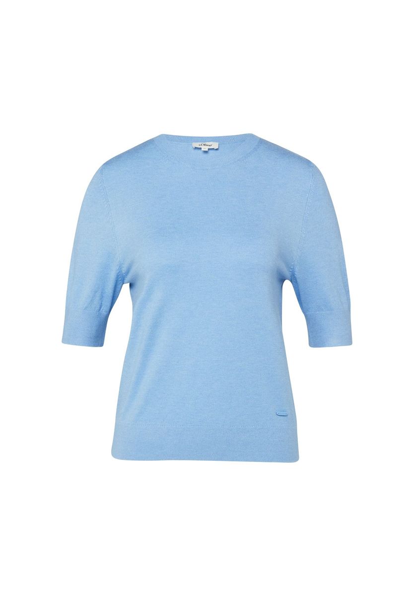 Klassischer Kurzarm-Feinstrickpullover