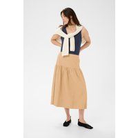 A-Linien-Jeansrock mit gerafftem Stufendetail