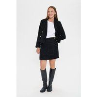Strukturierter Tweed-Minirock mit Zierknöpfen