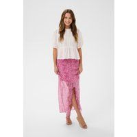 Asymmetrischer Maxi-Rock mit Blumenmuster
