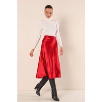 Eleganter Satin-Midi-Rock in A-Linie