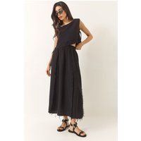 Set aus strukturierter Musselinbluse und Rock