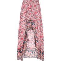 Luftiger High-Low Boho-Rock mit Blumenmuster