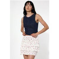 Gestufter Minirock mit Blumenprint
