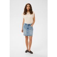 A-Linien-Jeans-Minirock mit offenem Saum